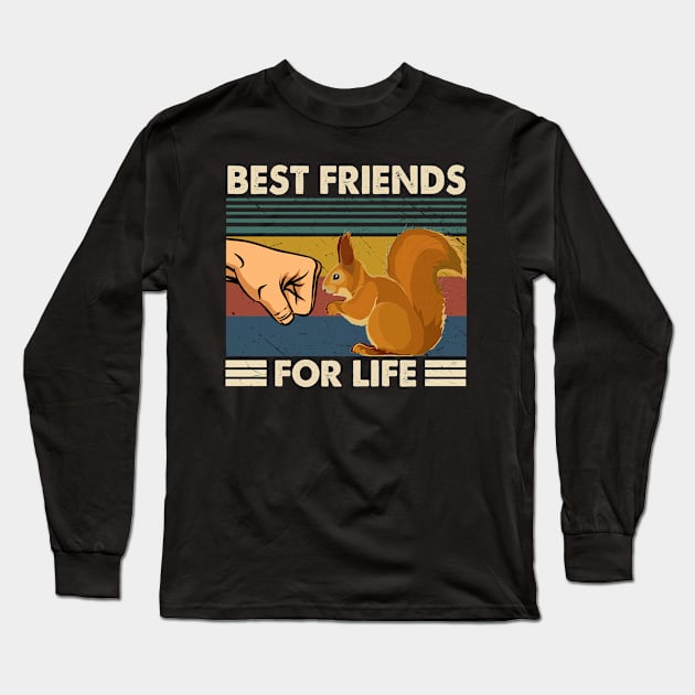 Scurry and Snuggle Chipmunk Best Friends For Life Tee Extravaganza Long Sleeve T-Shirt by Kevin Jones Art